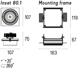 Rama montażowa do MULTIVA EVO 80.1 LED Trimless Labra 4.1859