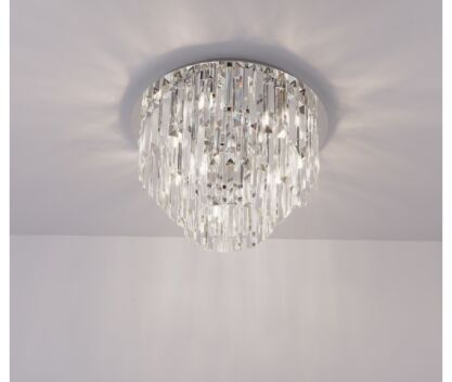 Plafon Monaco C0137 Maxlight okrągły kryształowy z metalu i szkła
