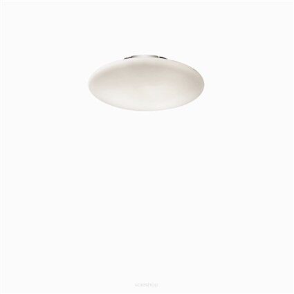 Plafon Smarties PL1 D33 Ideal Lux 009223 Klosz wykonany jest z matowego dmuchanego białego szkła okrągły spłaszczony