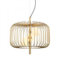 Lampa wisząca DAREN MDM-3936/3 GD Italux Stylowy druciany ze szklanymi kloszami