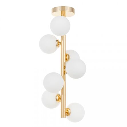Lampa sufitowa PETRICA W7 LDC 6033-7 (GD) Lumina Deco złota z białymi kulami