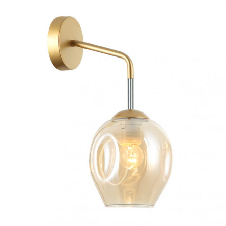 Kinkiet BORGO WL-30843-1 GD+AMB Italux Modernistyczny złoty bursztynowy