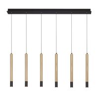 Lampa wisząca Izolda 6 black/wood AZ3340