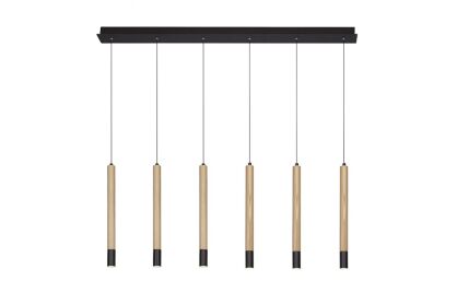 Lampa wisząca Izolda 6 black/wood AZ3340