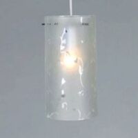 Lampa wisząca Rico MDM1587/1A Italux Italux nowoczesna lampa wykończenie w kolorze chromu klosz w kształcie tuby ze szkła z dekoracyjnymi motywami kwiatowymi