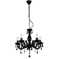 Żyrandol LAMPA wisząca MAGNOLIA RLD94016-5B Zumaline świecznikowa OPRAWA zwis na łańcuchu z kryształkami ze szkła akrylowego czarny przezroczysty  nowoczesna tanio