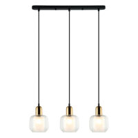 Lampa wisząca Lamezia PND-67594-3-BRO+CL nowoczesna transparentne klosze oprawki antyczny brąz