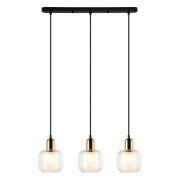 Lampa wisząca Lamezia PND-67594-3-BRO+CL nowoczesna transparentne klosze oprawki antyczny brąz