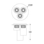 PLAFON GEM C0389-03F-F7AC Zumaline LED 5W  Subtelne połączenie szklanych kloszy i kryształków ZŁOTY - 2