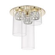 PLAFON GEM C0389-03F-F7AC Zumaline LED 5W  Subtelne połączenie szklanych kloszy i kryształków ZŁOTY