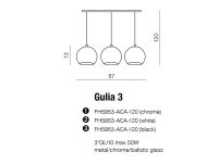 Lampa wisząca GULIA 3 CHROM AZzardo FH5957-ACA-120 AZ0637  CR  Lampa wykonana jest z metalu i szkła kuliste klosze w kolorze chromu - 4
