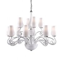 Klasyczna lampa wisząca Lybra MD10904-12A Italux z białego szkła i stopu metali