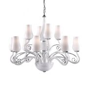 Klasyczna lampa wisząca Lybra MD10904-12A Italux z białego szkła i stopu metali
