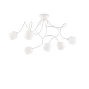 Lampa sufitowa PLAFON Octopus PL6 NOWOCZESNY IP20  METAL oprawa sufitowa dostępna w trzech kolorach - biały 174921, czarny 174952, multikolorowy 174976 Ideal Lux LAMPA WEWNĘTRZNA LED