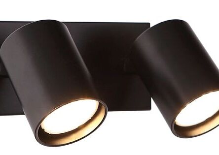 Kinkiet TOP II W0221 MAXlight CZARNY Wykonany z metalu  2 źródła światła GU10