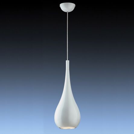 Lampa wisząca Lava White MA01986CA-00101 Italux  z metalu o wykończeniu białym klosz ma kształt łezki