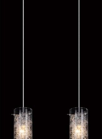Lampa wisząca Ibiza MDM1903/2 Italux nowoczesna lampa wykończenie w kolorze chromu klosze w kształcie tub ze szkła z ozdobnymi drucikami