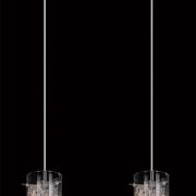 Lampa wisząca Ibiza MDM1903/2 Italux nowoczesna lampa wykończenie w kolorze chromu klosze w kształcie tub ze szkła z ozdobnymi drucikami