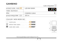 Kinkiet Gambino AZzardo AZ0957 ciemny szary 3000K/4000K - 5