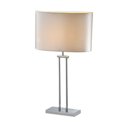 Lampa stołowa Athens - T01444WH CR COSMO Light nowoczesna lampa z metalową podstawą o wykończeniu chromowanym biały owalny abażur 
