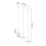 Lampa wisząca TAZILA SL.0988 SOLLUX LIGHTING biała stożki 3x ES111 - 2