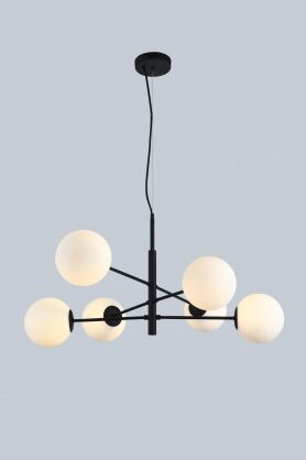 Lampa wisząca OVIEDO 6 AZ4420 Azzardo metal szkło nowoczesna czarna