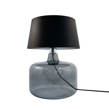 Lampa stołowa BATUMI GRAFIT ZumaLine Styl klasyczny szkło + abażur 3 kolory