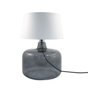 Lampa stołowa BATUMI GRAFIT ZumaLine Styl klasyczny szkło + abażur 3 kolory