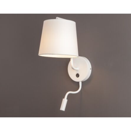 Kinkiet CHICAGO II WH + LED W0196  Maxlight tkaniny ruchomy wysięgnik led do czytania