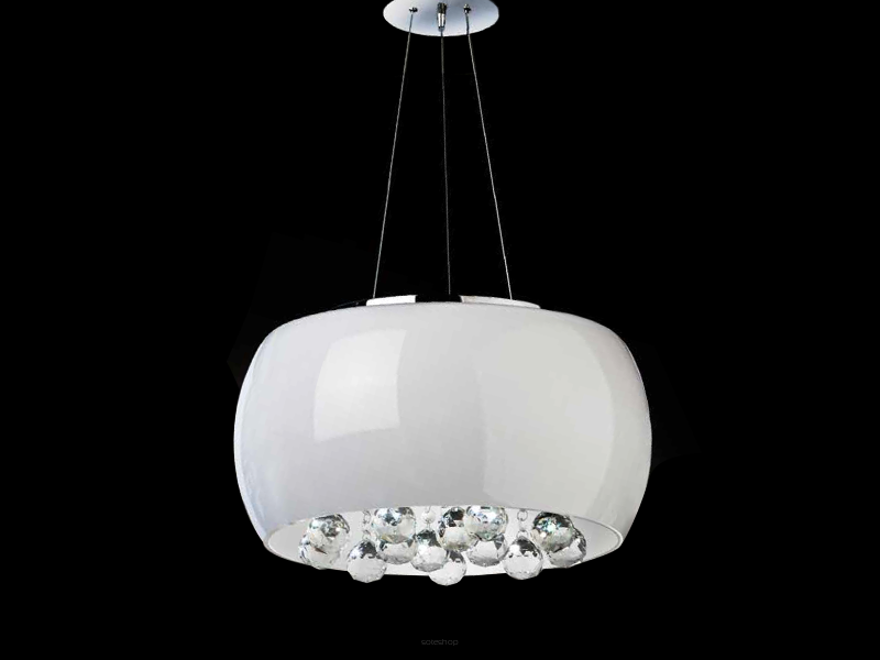 Lampa wisząca Quince 50 AZzardo LP1056-6 AZ0702  okrągły szklany klosz z ozdobnymi kryształkami