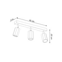 Lampa sufitowa ZEKE 2 285.1030 Sollux Lighting listwa drewniana 3x GU10