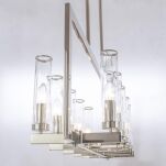 Lampa wisząca Oxford - P10069NI COSMO Light szkło imitujące FALE wykonana w stylu nowojorskim połączonym z klasycznym   - 3