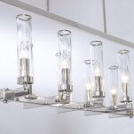 Lampa wisząca Oxford - P10069NI COSMO Light szkło imitujące FALE wykonana w stylu nowojorskim połączonym z klasycznym   - 4
