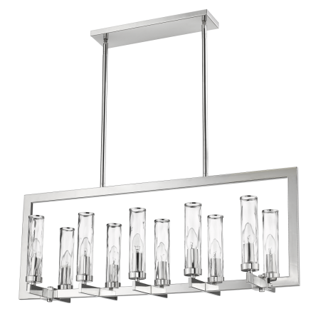 Lampa wisząca Oxford - P10069NI COSMO Light szkło imitujące FALE wykonana w stylu nowojorskim połączonym z klasycznym  