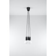 LAMPA WISZĄCA DIEGO 3 CZARNA SOLLUX  NOWOCZESNY stal  SL.0573 metalowa lampa SOLLUX LIGHTING 