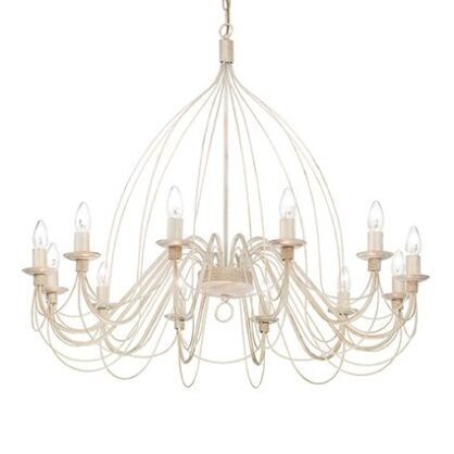 Lampa wisząca CORTE SP12 ANTYCZNY BIAŁY Ideal Lux 097664   rama z  metalu wykończenia o charakterze antyczno-podobnym w kolorze białym
