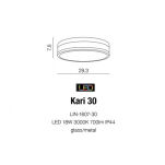 Plafon łazienkowy KARI 30 AZ2066 wykonana z metalu w kolorze chromu oraz szklanej przesłony 30 cm średnicy LED - 3