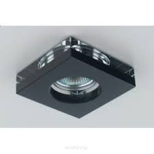 Lampa sufitowa wpuszczana Astro Nero kwadrat ze szkła metalowe elementy  mają kolor czarny techniczna