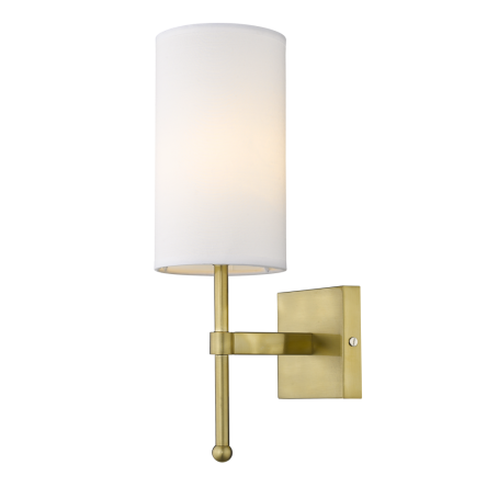 LAMPA ŚCIENNA Kinkiet Denver - W01963WH AU ELEGANCKI ZE ZŁOTYM KORPUSEM I TRADYCYJNYM BIAŁYM ABAŻUREM COSMO LIGHT 