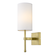 LAMPA ŚCIENNA Kinkiet Denver - W01963WH AU ELEGANCKI ZE ZŁOTYM KORPUSEM I TRADYCYJNYM BIAŁYM ABAŻUREM COSMO LIGHT 