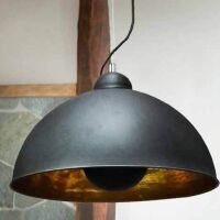 Lampa wisząca Toma AZzardo  AZ2376 vintage czarno-złota półokrągła