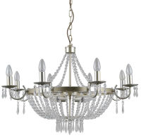Lampa wisząca CORTINA PND-30138-8+4 ITALUX  W KOLORZE SZAMPAŃSKIM BOGATO ZDOBIONA KRYSZTAŁKAMI 12xE14 ip20