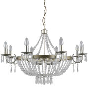 Lampa wisząca CORTINA PND-30138-8+4 ITALUX  W KOLORZE SZAMPAŃSKIM BOGATO ZDOBIONA KRYSZTAŁKAMI 12xE14 ip20