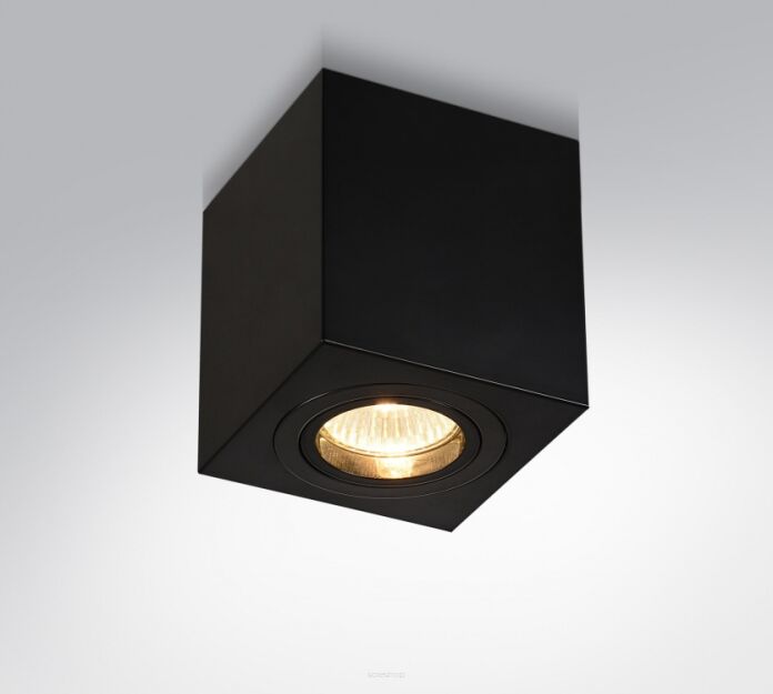 Lampa sufitowa natykowa LAGO NERO ORLICKI DESIGN   techniczna czarna kostka 9 cm źródło GU10 