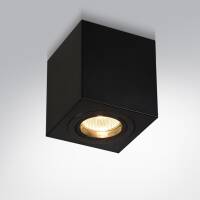 Lampa sufitowa natykowa LAGO NERO ORLICKI DESIGN   techniczna czarna kostka 9 cm źródło GU10 