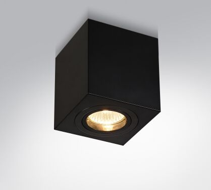 Lampa sufitowa natykowa LAGO NERO ORLICKI DESIGN   techniczna czarna kostka 9 cm źródło GU10 