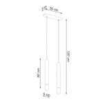 Lampa wisząca WEZYR 2 SL.0961 SOLLUX LIGHTING 2 czarne tuby ze szklanym akcentem - 3