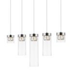 Lampa wisząca GEM zumaline P0389-05E-B5AC Efektowna błyszcząca powłoka i eleganckie szklane klosze z kryształkami wewnątrz G9 CHROM - 2
