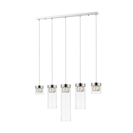 Lampa wisząca GEM zumaline P0389-05E-B5AC Efektowna błyszcząca powłoka i eleganckie szklane klosze z kryształkami wewnątrz G9 CHROM