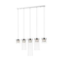 Lampa wisząca GEM zumaline P0389-05E-B5AC Efektowna błyszcząca powłoka i eleganckie szklane klosze z kryształkami wewnątrz G9 CHROM